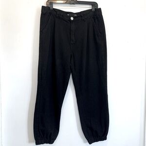 BBJ Los Angeles Black Denim Hi Rise Joggers Pants